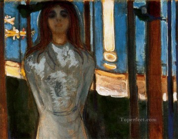 Expresionismo Painting - la voz noche de verano 1896 Edvard Munch Expresionismo
